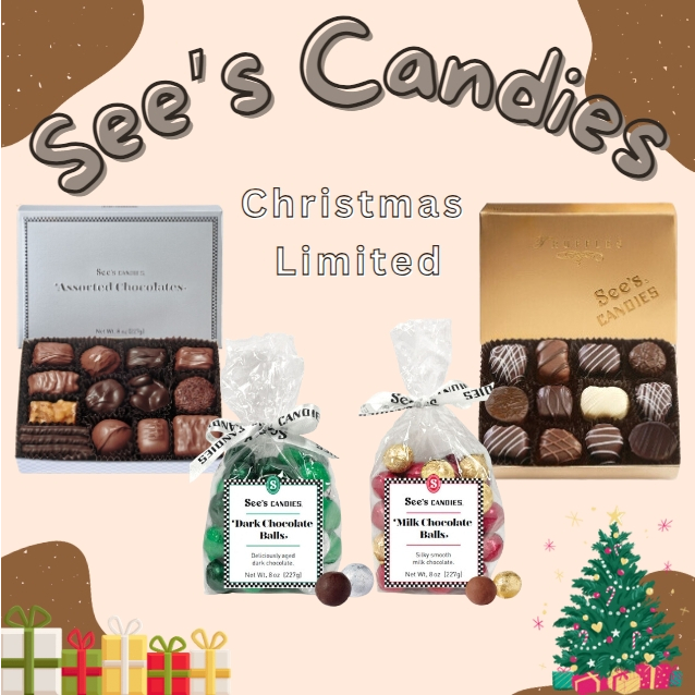 現貨✈️美國See's Candies 聖誕節新品 金銀巧克力禮盒 牛奶巧克力 黑巧克力 巧克力球 白銀巧克力禮盒 代購