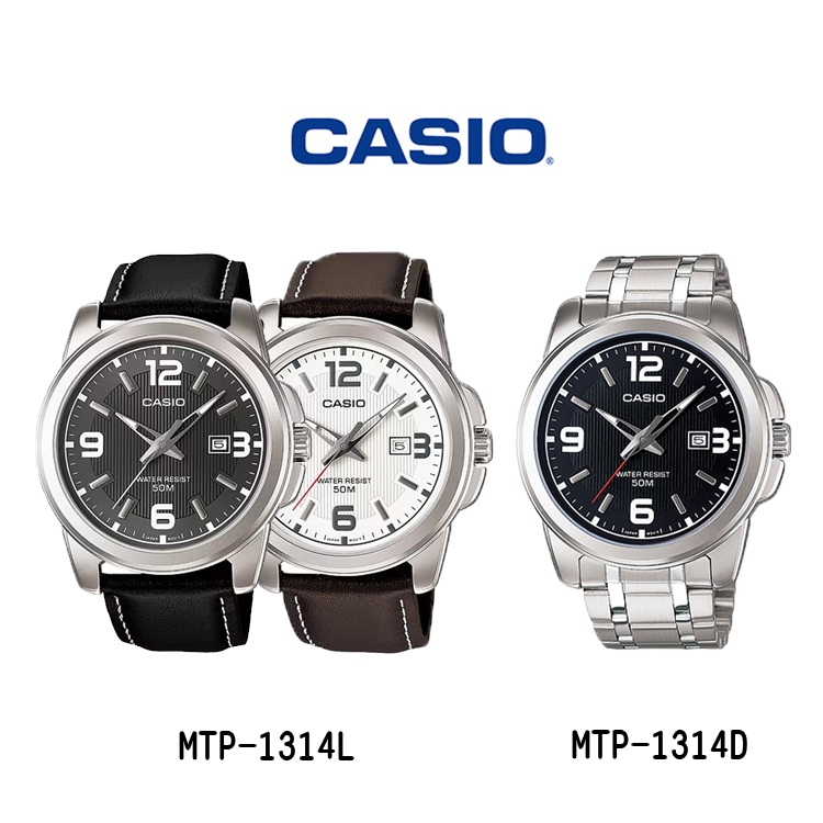 【WANgT】CASIO 卡西歐 ENTICER MEN 時尚低調簡約防水不鏽鋼/真皮腕錶MTP-1314D 1314L