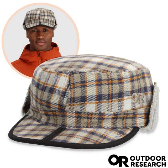 【Outdoor Research】內刷毛保暖覆耳羊毛帽子 YUKON CAP/遮耳棒球帽_燧石格紋_OR243658