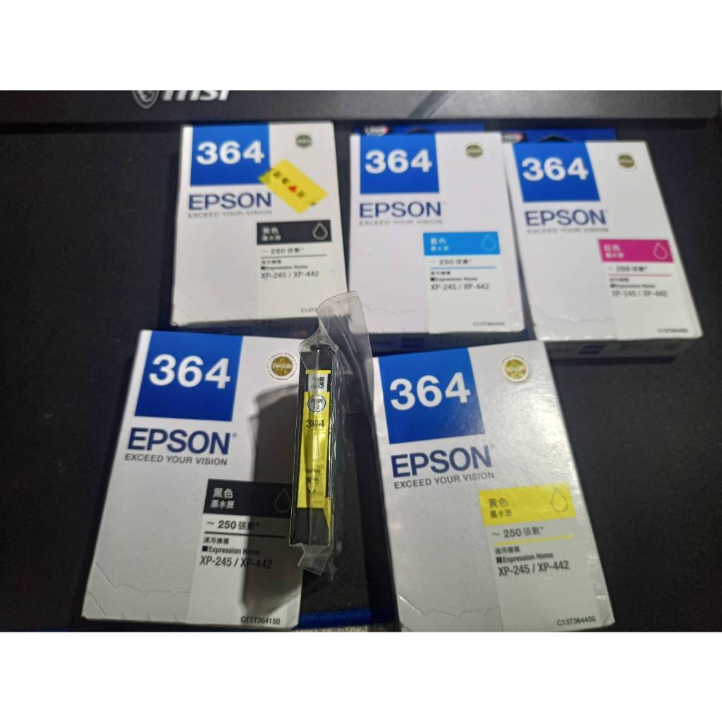 全買1800元EPSON 364原廠墨水匣 C13T364150~C13T364450單包裝250張數  XP245