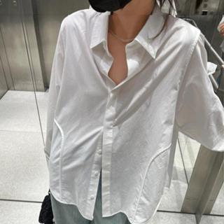 衣時尚 上衣 長袖襯衣 襯衫 S-XL新款韓系穿搭寬鬆休閒上衣設計感小眾襯衫白色襯衫東B01-8630.