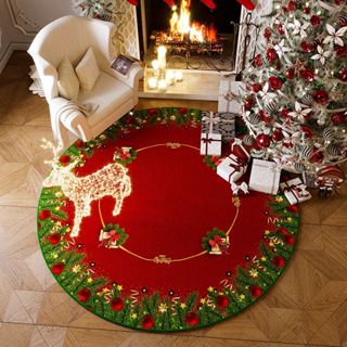 🛒可客製尺寸#平安夜聖誕地墊 氛圍感 輕奢 高級感 地毯 地毯地墊 床邊地毯 地墊 客廳地毯 臥室地毯 茶幾墊 圓形地墊