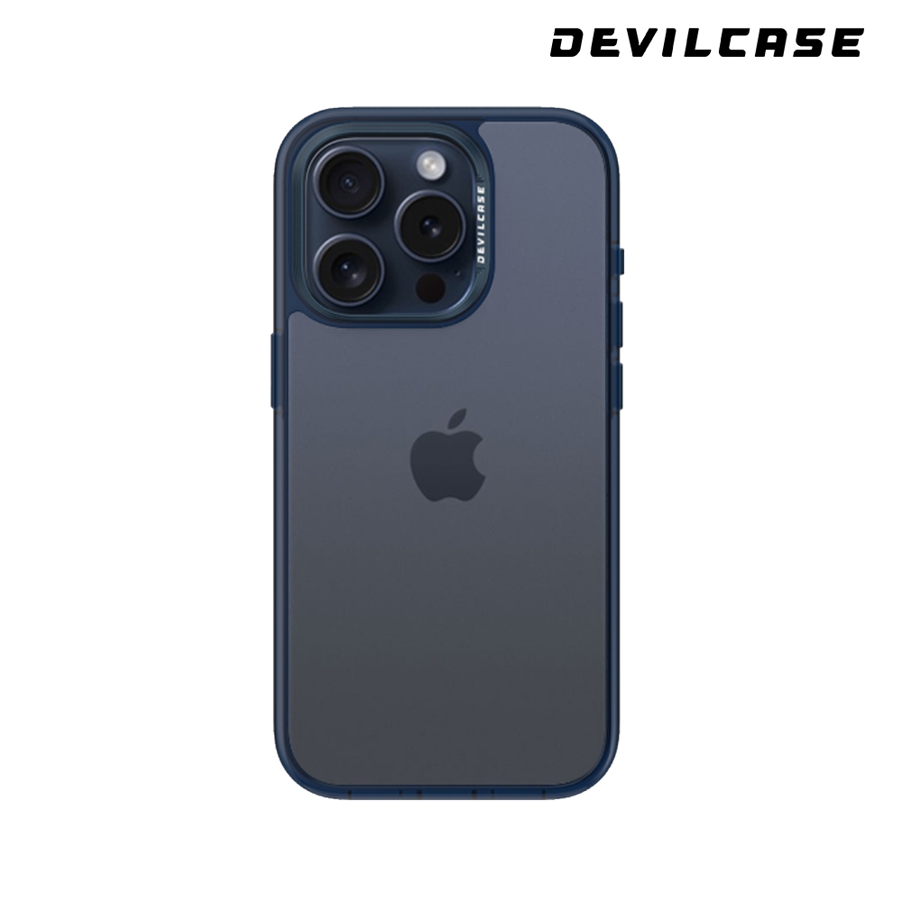 DEVILCASE iPhone 15 Pro / Pro Max 透海藍 惡魔防摔殼 標準版 (動態按鍵 階梯款)