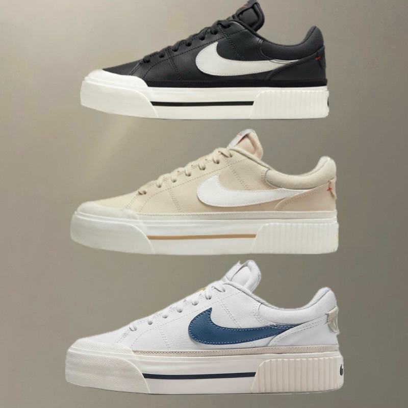 [Ban]Nike Court Legacy Lift 女鞋 黑色 奶茶色 藍色 厚底鞋 DM7590001 200