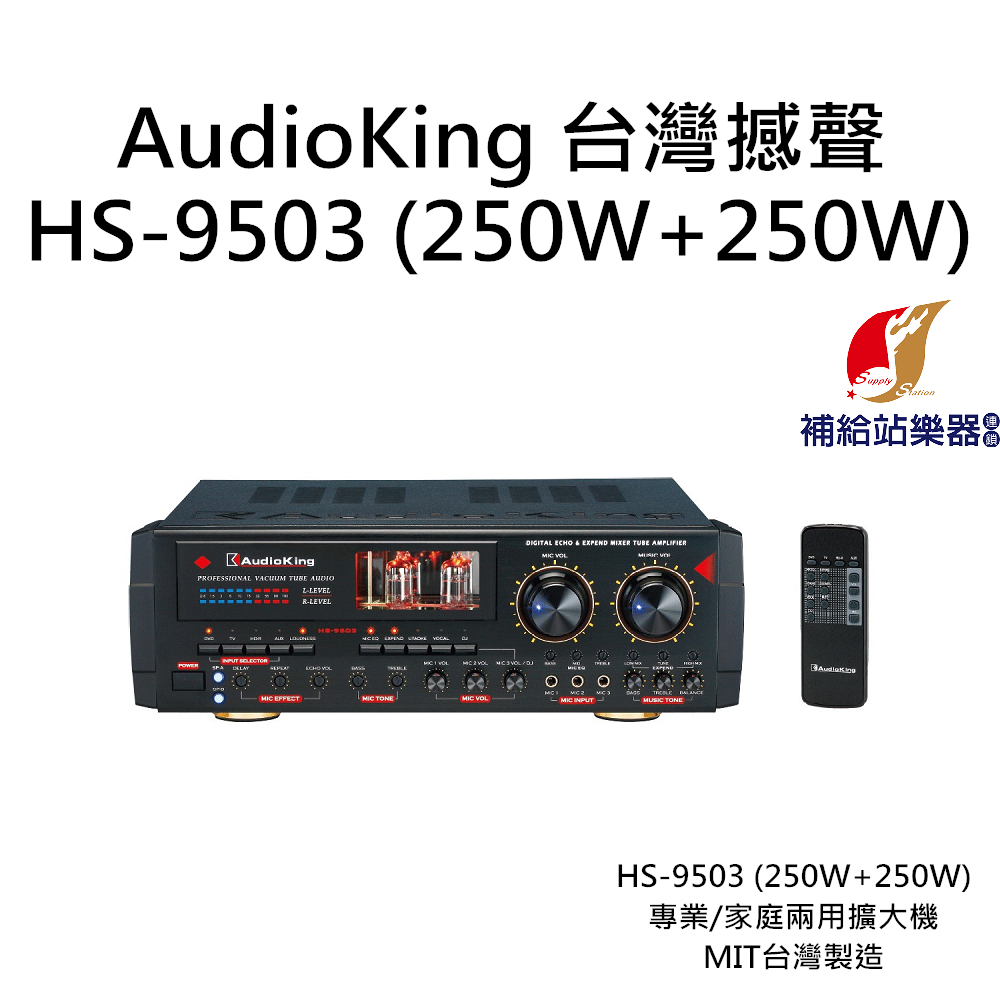 AudioKing HS-9503 (250W+250W) 台灣撼聲 專業/家庭兩用擴大機 MIT台灣製造【補給站樂器】
