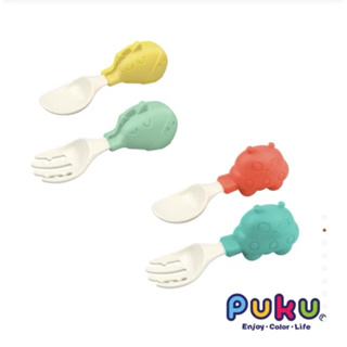 PUKU藍色企鵝-PPSU寶寶好味湯叉組-飛碟/斑馬｜公司貨