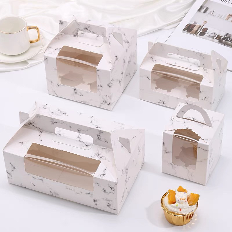 🌷MU🌷 大理石紋  蛋糕盒 馬芬杯 西點盒 烘焙包裝 保羅瓶盒 西點盒 馬芬盒 布丁盒 蛋塔盒 餅乾盒