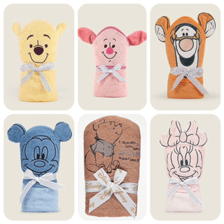 現貨✨英國🇬🇧 Disney 小熊維尼 跳跳虎 小飛象 米奇 米妮 小豬 新生兒包巾 連帽包巾 澡巾/浴巾