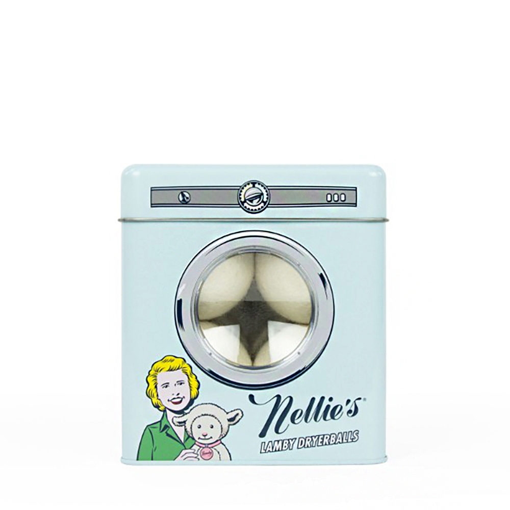 《現貨快速出貨》加拿大 Nellie's 復古存錢筒鐵盒 100% 純羊毛烘衣球