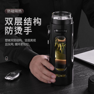 全新 防燙玻璃隨手杯/防摔攜帶型玻璃杯～1000ml大容量