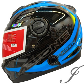 ASTONE GT1000F AC12 透明碳纖/藍 雙鏡片雙D扣全罩安全帽