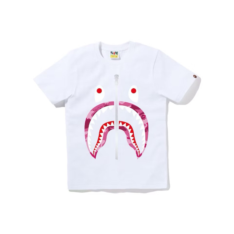 A bathing ape Bape 短袖/短T/tshirt/t恤/拉鍊/鯊魚/迷彩 鯊魚短袖 拉鍊短袖 XS