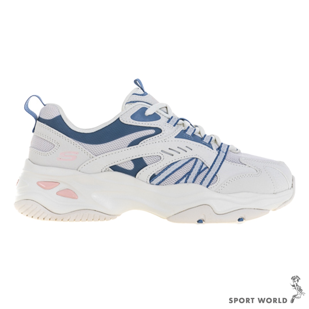 Skechers 女鞋 休閒鞋 老爹鞋 D'LITES 4.0 米白藍【運動世界】896205NTBL