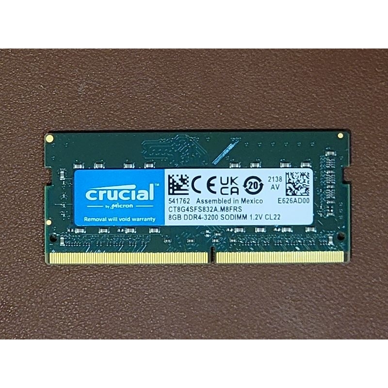 美光SODIMM/DDR4-3200 8G/筆電記憶體/記憶體擴充