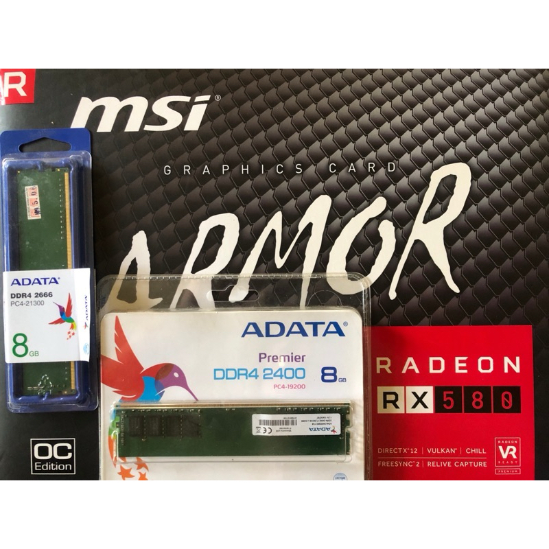 微星rx580+2張威剛DDR4 8G 組合售