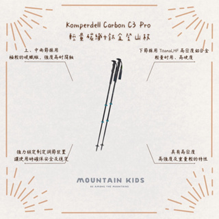 （山小孩）現貨，🇦🇹奧地利Komperdell Carbon C3 Pro 輕量碳纖+鈦金強力鎖定登山杖