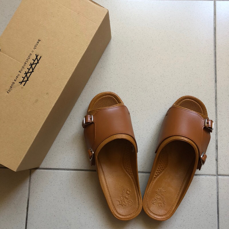 9成新 日本製 BENSAN-D double monk 懶人拖鞋涼鞋