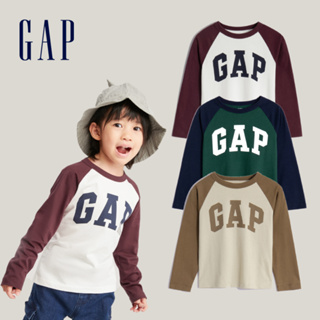 Gap 男幼童裝 Logo純棉圓領長袖T恤-多色可選(784987)
