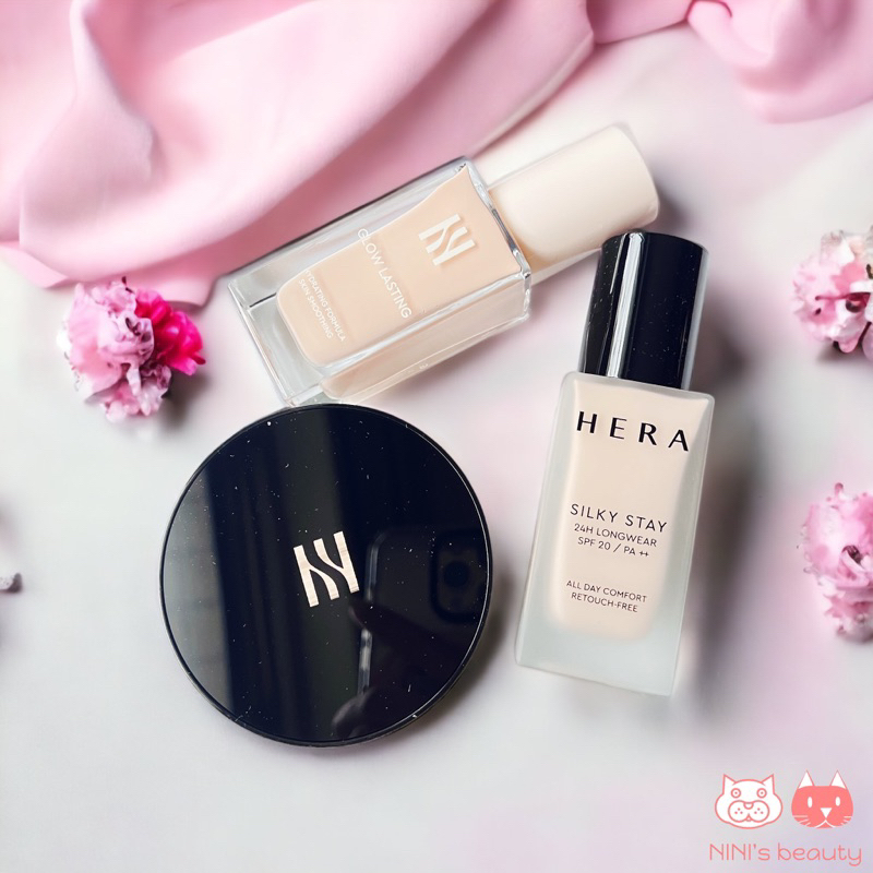 【NINI】HERA 光彩粉底液 赫拉黑金氣墊粉餅 粉底液 控油蜜粉 底妝 霧面妝感 遮瑕 韓國人氣品牌
