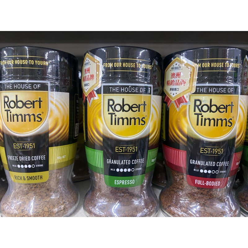 Robert Timms義式即溶咖啡  100 g / 經典即溶咖啡  100 g/香醇即溶咖啡 100 g