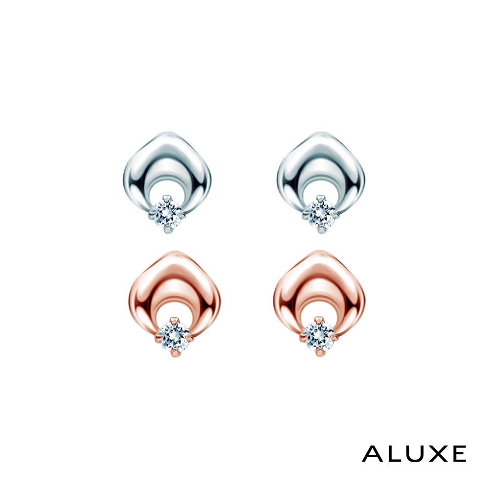 ALUXE 亞立詩 18K金 鑽石耳環 星辰點點 水滴形 EE0733