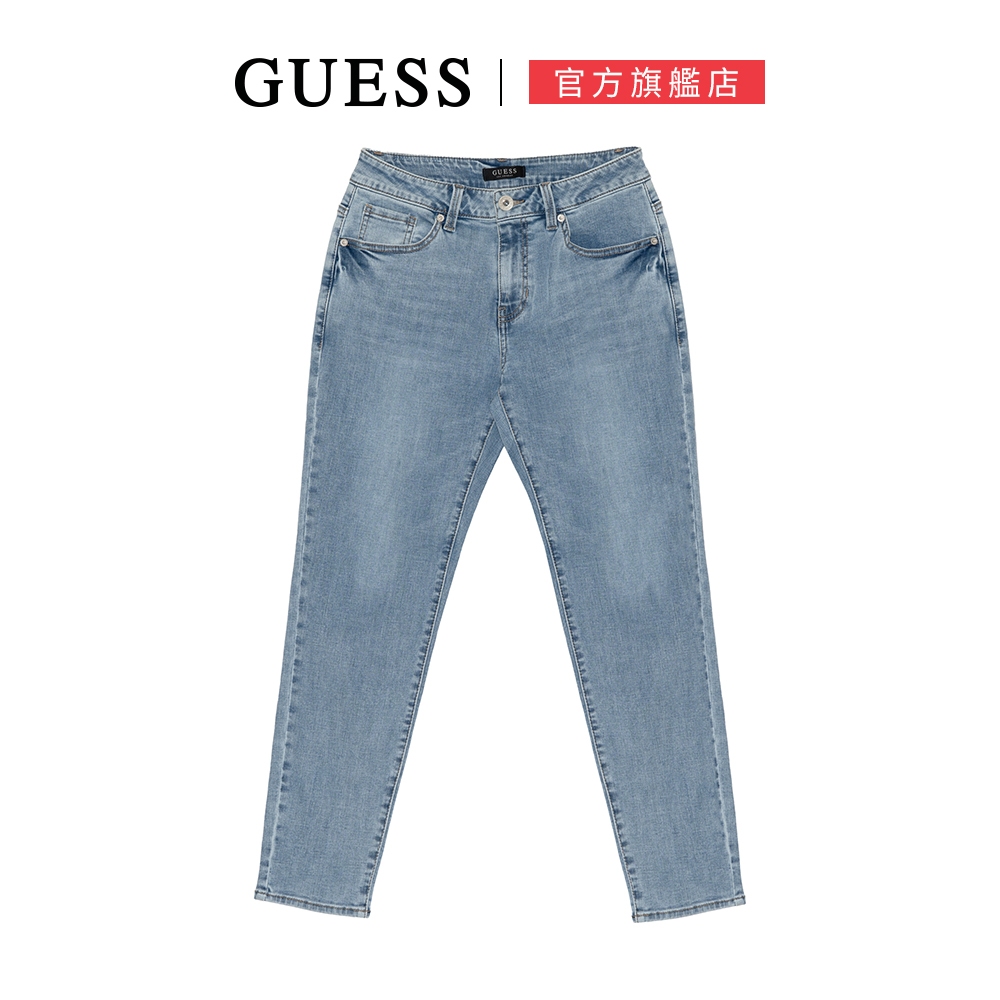 【GUESS】休閒百搭牛仔褲-淺藍