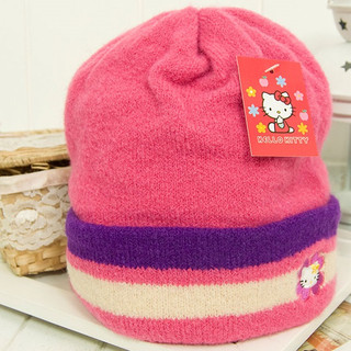 【彤語小舖】日本進口 日本製 三麗鷗 Hello kitty 凱蒂貓 女童 保暖 針織帽 毛帽 反摺帽 帽子