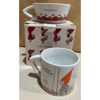 Let'sCafe 加藤真治 小紅帽系列 小紅帽與野狼系列 晴天雙杯組 馬克杯 陶瓷杯 咖啡杯 水杯 全家便利商店 橘