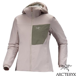 【ARCTERYX 始祖鳥】女 防風保暖 連帽防水外套 Proton LT 登山外套/暖石灰 X000006560