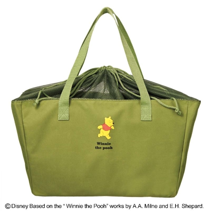 日雜附錄 Winnie the Pooh 小熊維尼 束口箱型收納包 摺疊 收納 購物袋 環保袋 束口袋
