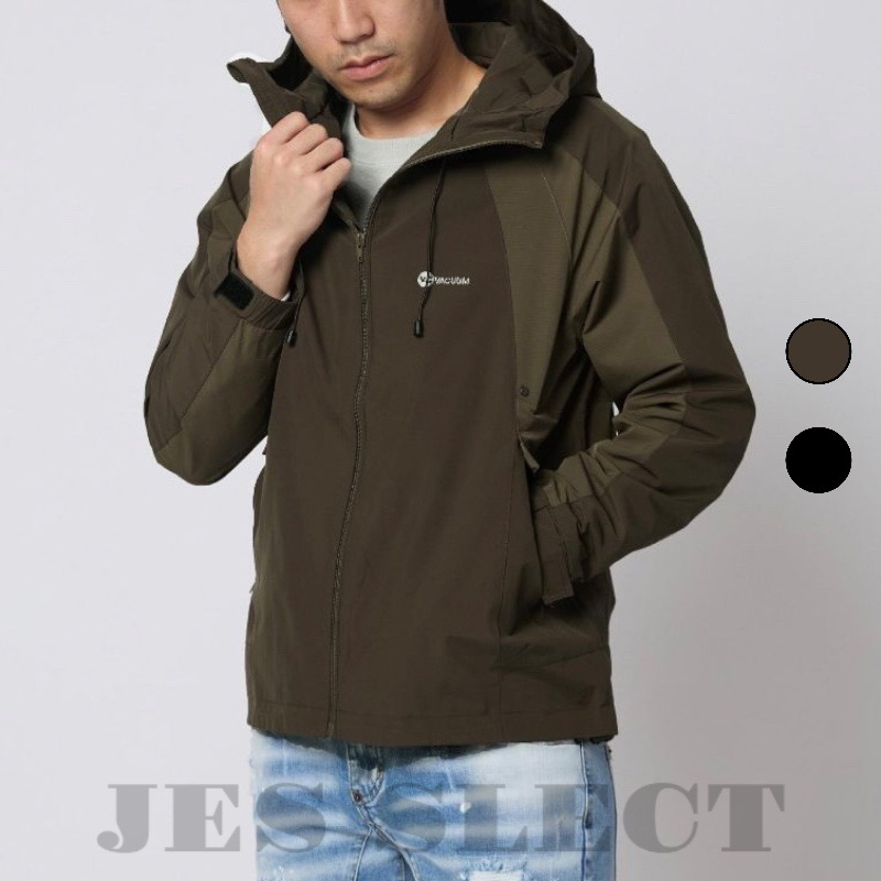 【JES】韓國製 VC 高磅 機能 衝鋒衣 防風 防潑水 頂級 質感 撞色 拼接 百搭 潮流 衝鋒外套 外套 連帽外套