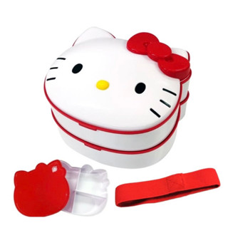 現貨Hello kitty凱蒂貓造型雙層便當盒 可微波優惠中！