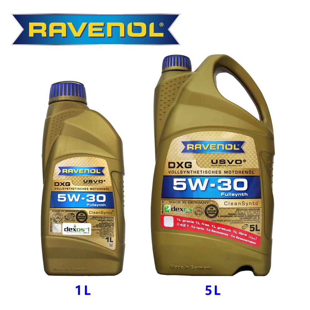 【易油網】RAVENOL DXG 5W30 全合成機油 1L／5L GF-5 SN+ SP