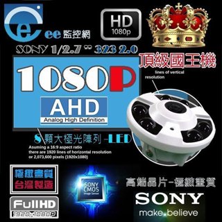 全景 監視器 攝影機 超廣角 環景 魚眼 鏡頭 1.7m 1080P AHD全套SONY323晶片8陣列【ee監控網】