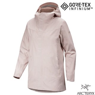 【ARCTERYX 始祖鳥】女 款防風防潑透氣連帽外套 軟殼夾克 風衣 大衣_暖石灰_X000007300