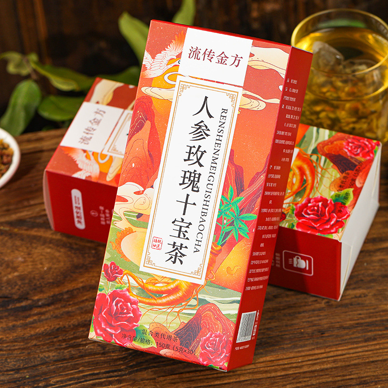 《台灣現貨》✿人參玫瑰十寶茶✿(5gx30)養生茶✿