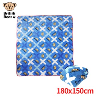 免運 英國熊 雙面複合法蘭絨毯150x180cm(附提袋) TA-F503