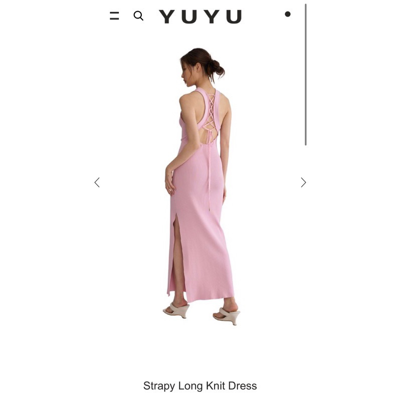 轉賣 Yuyu active Strapy Long Knit Dress 粉F