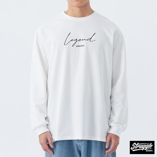 【StruggleGear】S.G傳奇繡花寬版長TEE「白色」M~2XL｜官方旗艦店92301