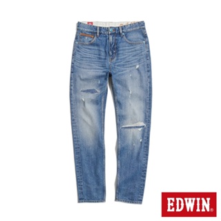 EDWIN BLUE TRIP系列 補丁修身直筒牛仔褲(石洗藍)-男款