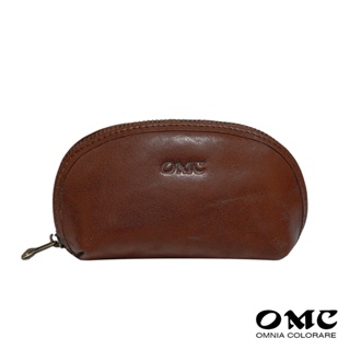 【OMC】NG福利品-展示品-原廠價1480-植鞣革巧克力色貝殼型零錢包
