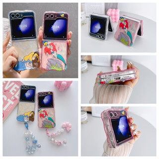 卡通美人魚 愛麗絲 Samsung 三星zflip3 4 5 摺疊手機殼 三星Galaxy Z Flip6 翻蓋保護殼