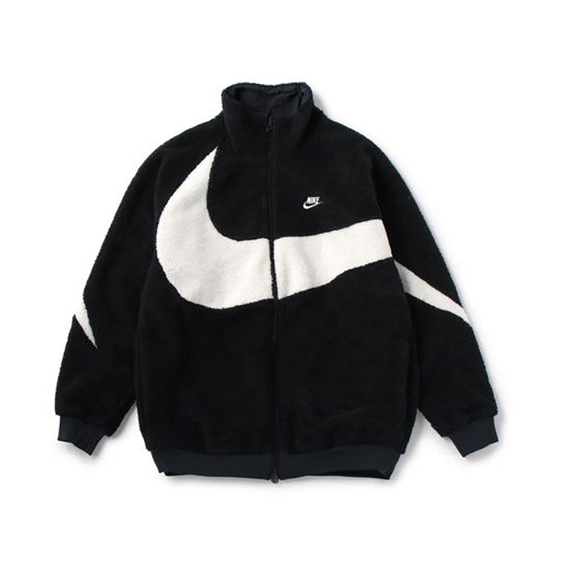 【LunaShop 現貨】NIKE BIG SWOOSH JACKET 毛絨 雙面穿  男女可穿 BQ6546 011