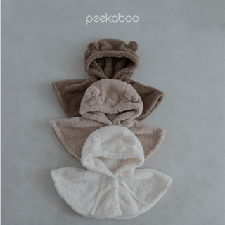 peekabo 柔暖小熊帽斗篷｜搖粒絨 寶寶 嬰兒 女韓國童裝 兒童外套 兒童衣服 寶寶衣服 嬰兒衣服 韓國童裝