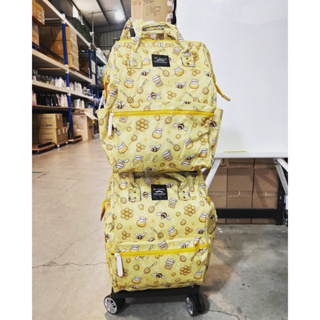 金紅蓮洋行 奶油蜜蜂糖塗鴉 雙胞胎 4輪 飛機輪套裝組 拉桿車 手推車 行李桿 書包 背包 旅行包 手推車包套組