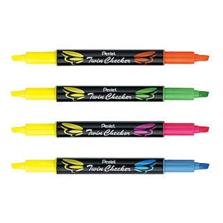 含稅附發票【奇奇文具】飛龍Pentel SLW8 雙色螢光筆 (四款可選)