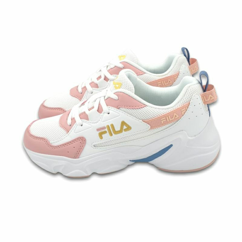 【MEI LAN】FILA HIDDEN TAPE 7 (女) 復古 厚底 增高 慢跑鞋 老爹鞋 J944X 白粉色