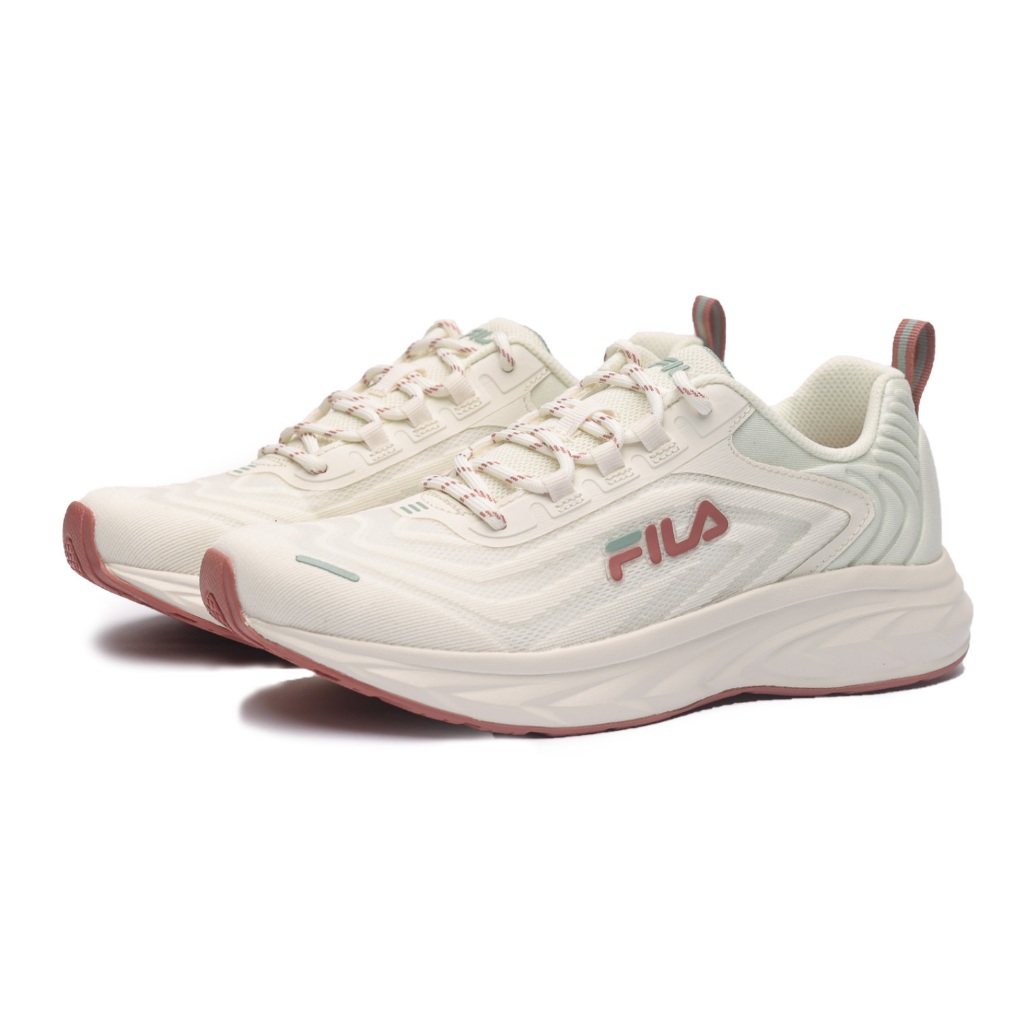 FILA 慢跑鞋 米白 粉綠紅 輕量 運動鞋 女 5J925X112