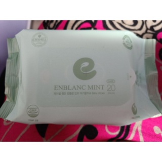 韓國 ENBLANC安柏兒 銀離子抗菌輕柔薄荷無蓋隨身包純水濕紙巾 (20抽)