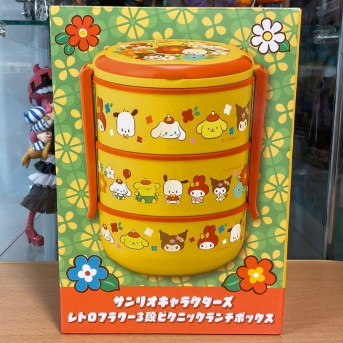正版 日版 三麗鷗 sanrio 美樂蒂 庫洛米 大耳狗 布丁狗 酷洛米 日本三層便當盒組 湯匙 叉子 手提餐盒 便當盒